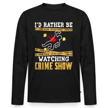 Amateur de série policière Je préfère regarder une série policière - T-shirt manches longues Premium bio Homme - noir - Devant - Nico (187cm)