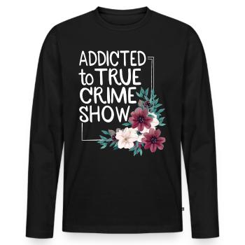 True Crime obsédé - T-shirt manches longues Premium bio Homme - noir - Devant - Nico (187cm)