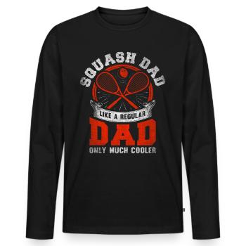 Cool Squash Dad Squash Player Father - Men's Premium Organic Long Sleeve Shirt - black - Front - Nico (187cm)