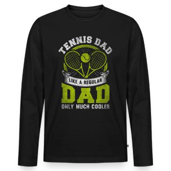 Cool Tennis Dad Tennis Player Father - Men's Premium Organic Long Sleeve Shirt - black - Front - Nico (187cm)