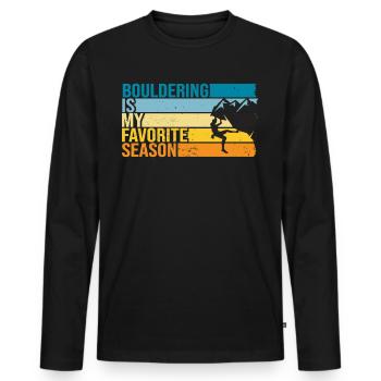 L’escalade de bloc est ma saison préférée - T-shirt manches longues Premium bio Homme - noir - Devant - Nico (187cm)