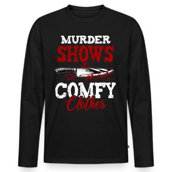 Murder Shows and Comfy Clothes - Men's Premium Organic Long Sleeve Shirt - black - Front - Nico (187cm)