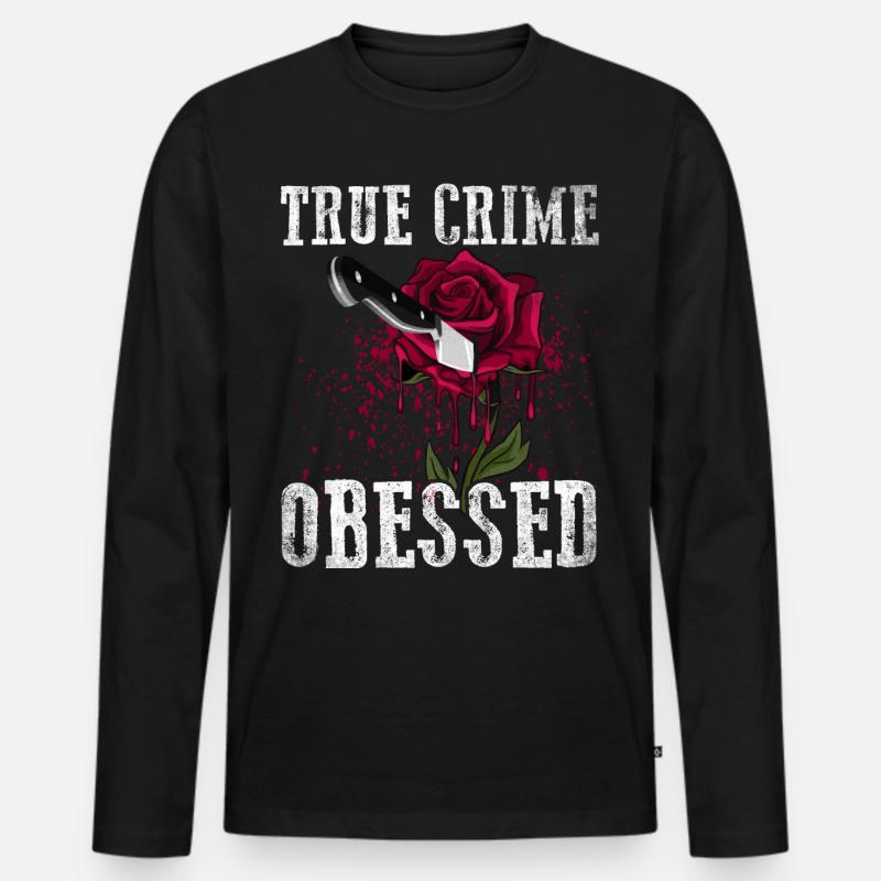 True Crime Obsessed - Männer Premium Bio Langarmshirt - Schwarz