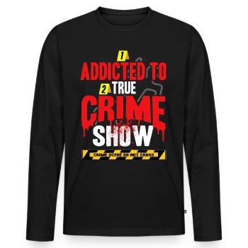True Crime obsédé - T-shirt manches longues Premium bio Homme - noir - Devant - Nico (187cm)