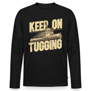 Schlepper Schleppboot Tug Life - T-shirt manches longues Premium bio Homme - noir - Devant - Nico (187cm)