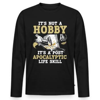 Its Not A Hobby Funny Saying Anvil Blacksmith - Men's Premium Organic Long Sleeve Shirt - black - Front - Nico (187cm)