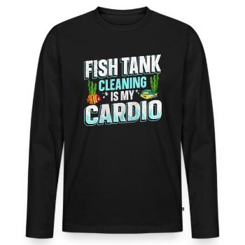 Water Change and Chill Aquatic Gift - Men's Premium Organic Long Sleeve Shirt - black - Front - Nico (187cm)
