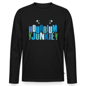 Funny Aquarium Aquarium Junkie - Men's Premium Organic Long Sleeve Shirt - black - Front - Nico (187cm)