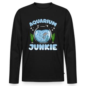Funny Aquarium Aquarium Junkie - Men's Premium Organic Long Sleeve Shirt - black - Front - Nico (187cm)