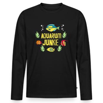 Funny Aquarium Aquarium Junkie - Men's Premium Organic Long Sleeve Shirt - black - Front - Nico (187cm)