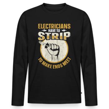 Nous vous allumons toujours électricien - T-shirt manches longues Premium bio Homme - noir - Devant - Nico (187cm)