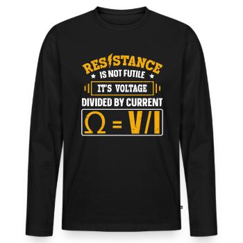 Nous vous allumons toujours électricien - T-shirt manches longues Premium bio Homme - noir - Devant - Nico (187cm)
