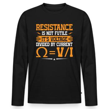 Nous vous allumons toujours électricien - T-shirt manches longues Premium bio Homme - noir - Devant - Nico (187cm)