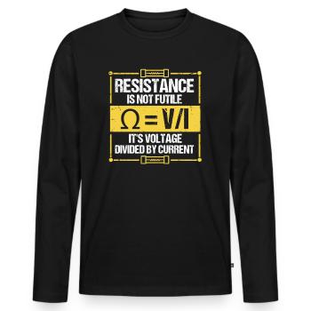 Nous vous allumons toujours électricien - T-shirt manches longues Premium bio Homme - noir - Devant - Nico (187cm)
