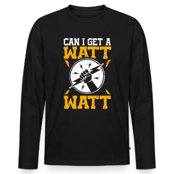 Nous vous allumons toujours électricien - T-shirt manches longues Premium bio Homme - noir - Devant - Nico (187cm)