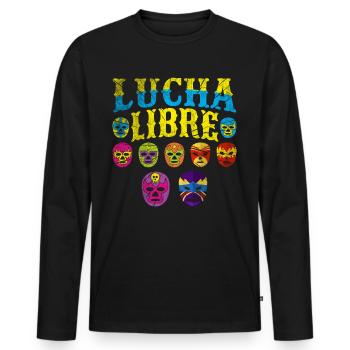 Luchador Masques Lucha Libre - T-shirt manches longues Premium bio Homme - noir - Devant - Nico (187cm)