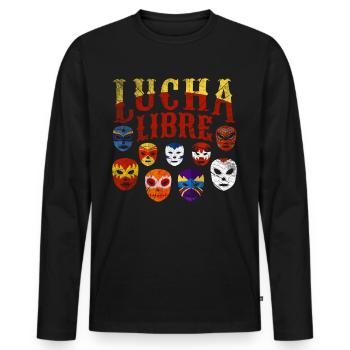 Luchador Masques Lucha Libre - T-shirt manches longues Premium bio Homme - noir - Devant - Nico (187cm)