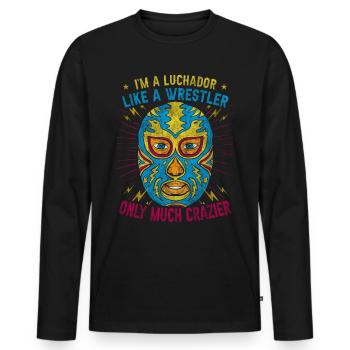 Je suis un Luchador comme un lutteur fou Lucha Libre - T-shirt manches longues Premium bio Homme - noir - Devant - Nico (187cm)