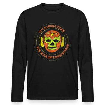 C’est une chose Lucha que vous ne comprendriez pas Luchador - T-shirt manches longues Premium bio Homme - noir - Devant - Nico (187cm)