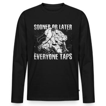 Tôt ou tard, tout le monde tape sur Ringer Gift - T-shirt manches longues Premium bio Homme - noir - Devant - Nico (187cm)