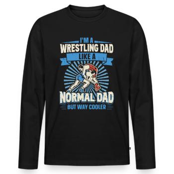 Dans A Wrestling Dad for Wrestlers on Father’s Day - T-shirt manches longues Premium bio Homme - noir - Devant - Nico (187cm)