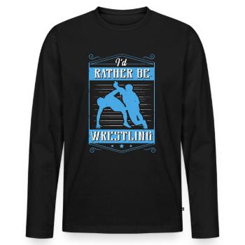 Je préfère être un cadeau de lutte - T-shirt manches longues Premium bio Homme - noir - Devant - Nico (187cm)