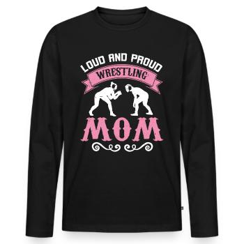 Lutteuse Mama Loud & Proud Wrestling Mom - T-shirt manches longues Premium bio Homme - noir - Devant - Nico (187cm)