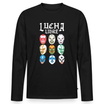 Luchador Masks Lucha Libre - Men's Premium Organic Long Sleeve Shirt - black - Front - Nico (187cm)