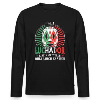 Je suis un Luchador comme un lutteur fou Lucha Libre - T-shirt manches longues Premium bio Homme - noir - Devant - Nico (187cm)