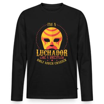 Je suis un Luchador comme un lutteur fou Lucha Libre - T-shirt manches longues Premium bio Homme - noir - Devant - Nico (187cm)