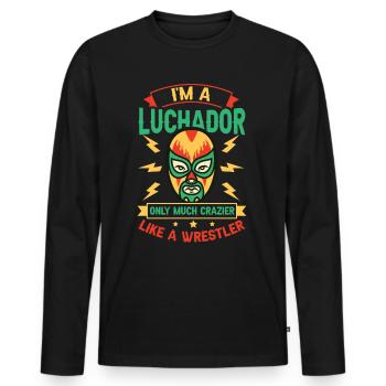 Je suis un Luchador comme un lutteur fou Lucha Libre - T-shirt manches longues Premium bio Homme - noir - Devant - Nico (187cm)