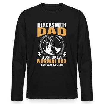 Le père forgeron comme un père normal mais beaucoup plus cool - T-shirt manches longues Premium bio Homme - noir - Devant - Nico (187cm)