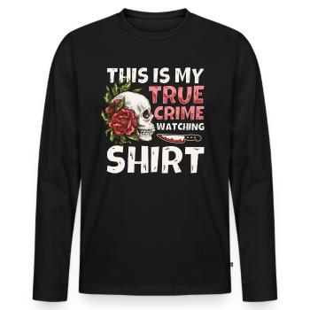 True Crime Junkie - Men's Premium Organic Long Sleeve Shirt - black - Front - Nico (187cm)