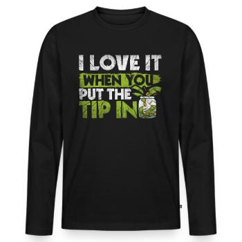 I Love It When You Put The Tip In Lustig Barkeeper - Männer Premium Bio Langarmshirt - Schwarz - Vorne - Nico (187cm)