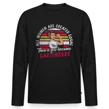 Juste quelques-uns deviennent barmans Barman drôle - T-shirt manches longues Premium bio Homme - noir - Devant - Nico (187cm)