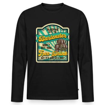 Sleeping With A Bartender Funny Bartender - Men's Premium Organic Long Sleeve Shirt - black - Front - Nico (187cm)