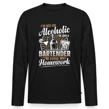 Just A Bartender Doing Homework Lustiges Bartender - Männer Premium Bio Langarmshirt - Schwarz - Vorne - Nico (187cm)