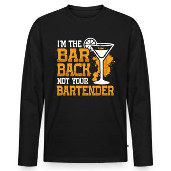 Chez The Barback Not Your Barman - T-shirt manches longues Premium bio Homme - noir - Devant - Nico (187cm)