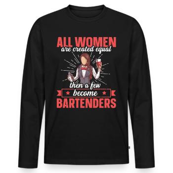 Juste quelques-uns deviennent barmans barman drôle - T-shirt manches longues Premium bio Homme - noir - Devant - Nico (187cm)