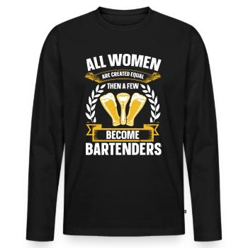 Juste quelques-uns deviennent barmans barman drôle - T-shirt manches longues Premium bio Homme - noir - Devant - Nico (187cm)