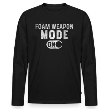 Foam Weapon Mode On Rollenspiel LARP - Männer Premium Bio Langarmshirt - Schwarz - Vorne - Nico (187cm)
