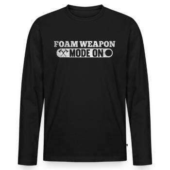 Foam Weapon Mode On Rollenspiel LARP - Männer Premium Bio Langarmshirt - Schwarz - Vorne - Nico (187cm)