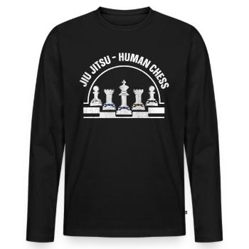 Jiu-Jitsu Human Chess Funny Jiu Jitsu - Men's Premium Organic Long Sleeve Shirt - black - Front - Nico (187cm)