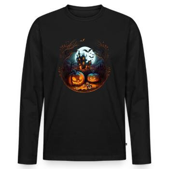 A design with a Halloween theme - T-shirt manches longues Premium bio Homme - noir - Devant - Nico (187cm)