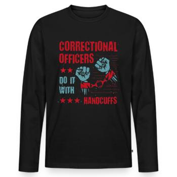 Correctional Officers Do It With Handcuffs - Männer Premium Bio Langarmshirt - Schwarz - Vorne - Nico (187cm)