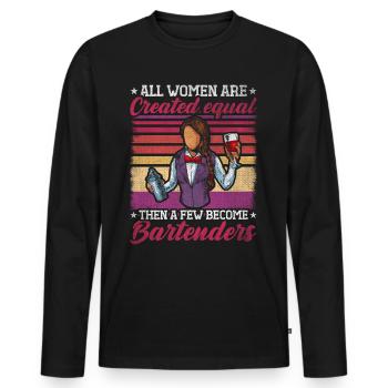 Juste quelques-uns deviennent barmans barman drôle - T-shirt manches longues Premium bio Homme - noir - Devant - Nico (187cm)