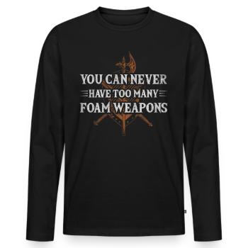 You Can Never Have Too Many Foam Weapons - Männer Premium Bio Langarmshirt - Schwarz - Vorne - Nico (187cm)