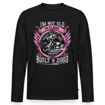 I'm Classic Built 2003 Motorcycle 20th Birthday - Men's Premium Organic Long Sleeve Shirt - black - Front - Nico (187cm)