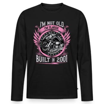 I'm Classic Built 2001 Motorcycle 22nd Birthday - Men's Premium Organic Long Sleeve Shirt - black - Front - Nico (187cm)