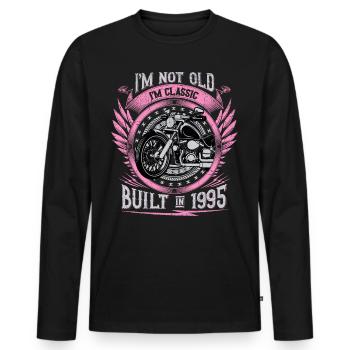 I'm Classic Built 1995 Motorcycle 28th Birthday - Men's Premium Organic Long Sleeve Shirt - black - Front - Nico (187cm)